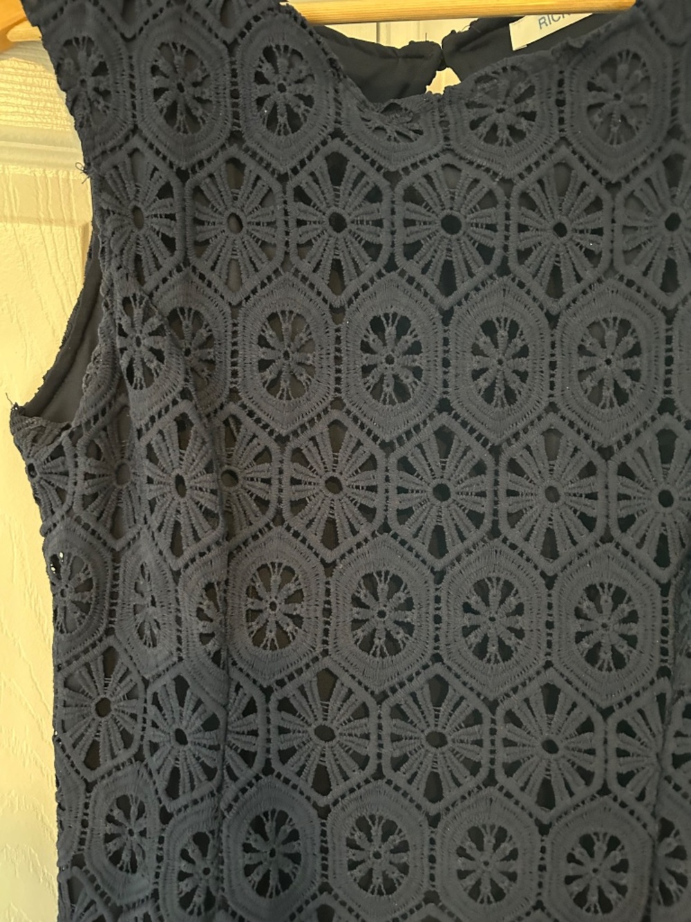 Navy Crochet Dress - Picture 2 of 4